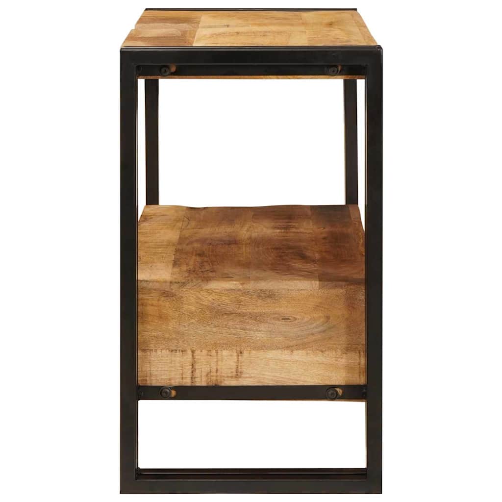 Waschbeckenunterschrank Massivholz Mangoholz und Eisen
