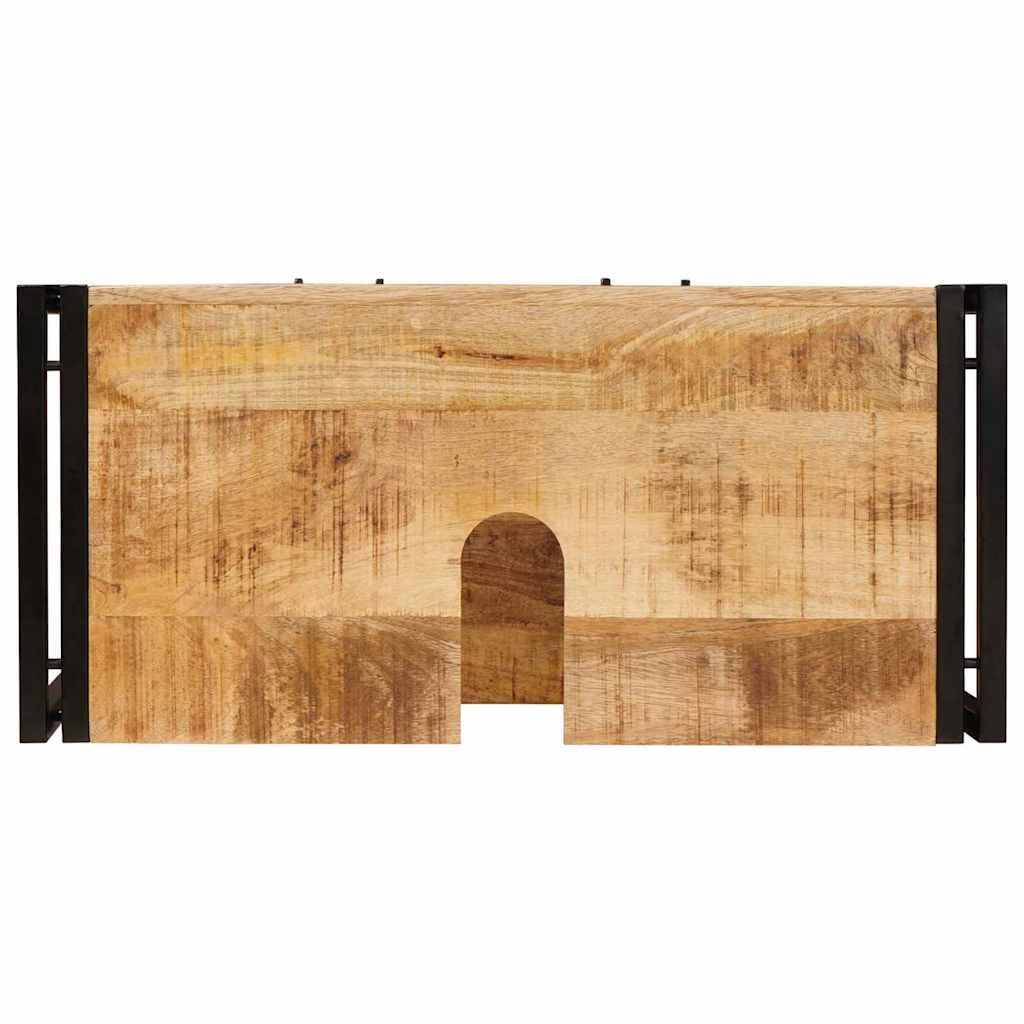 Waschbeckenunterschrank Massivholz Mangoholz und Eisen