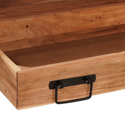 Waschbeckenunterschrank mit Regal Massivholz Akazie und Eisen