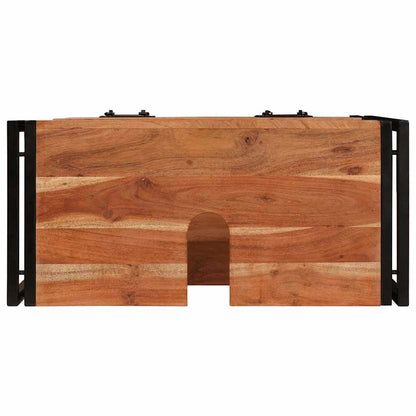 Waschbeckenunterschrank mit Regal Massivholz Akazie und Eisen