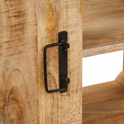 Waschbeckenunterschrank mit Tür Massivholz Mangoholz und Eisen