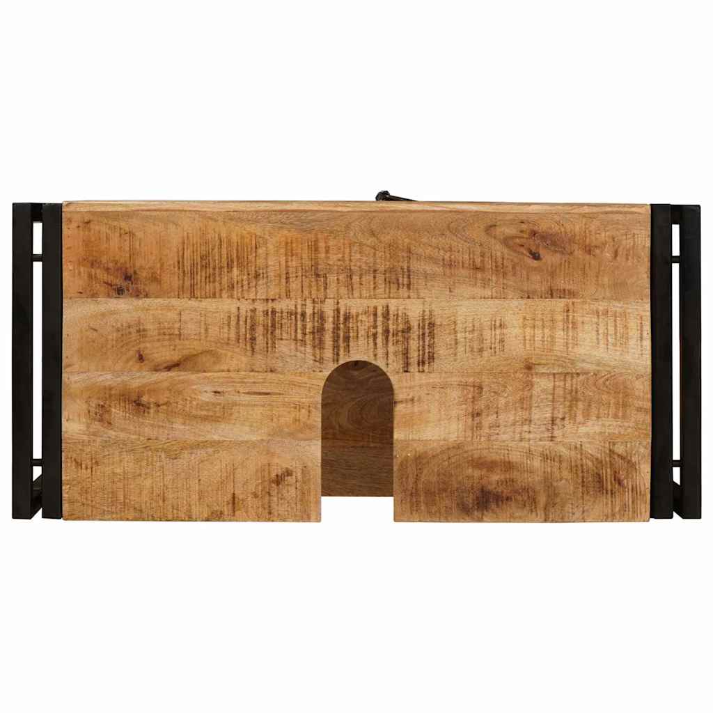 Waschbeckenunterschrank mit Tür Massivholz Mangoholz und Eisen
