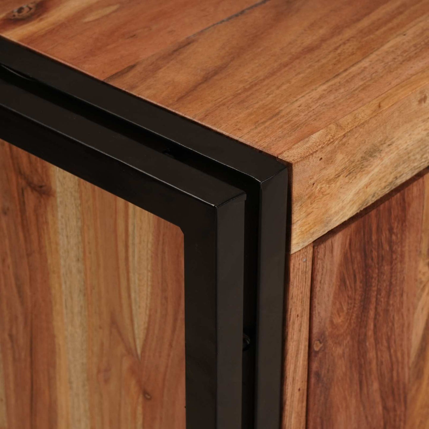 Waschbeckenunterschrank mit Tür Massivholz Akazie und Eisen