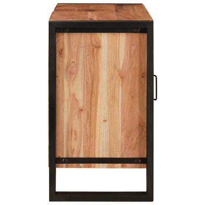 Waschbeckenunterschrank mit Tür Massivholz Akazie und Eisen