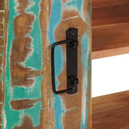 Waschbeckenunterschrank mit Tür Massivholz Altholz und Eisen