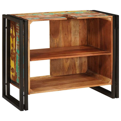 Waschbeckenunterschrank mit Tür Massivholz Altholz und Eisen