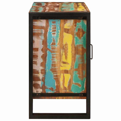 Waschbeckenunterschrank mit Tür Massivholz Altholz und Eisen