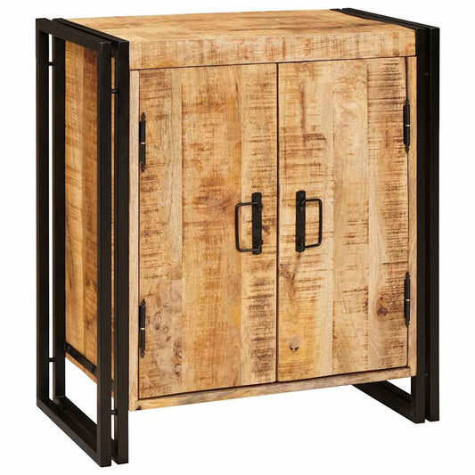 Nachttisch Braun 38 x 33 x 58 cm Massives, grobes Mangoholz
