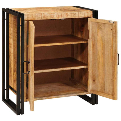 Nachttisch Braun 38 x 33 x 58 cm Massives, grobes Mangoholz
