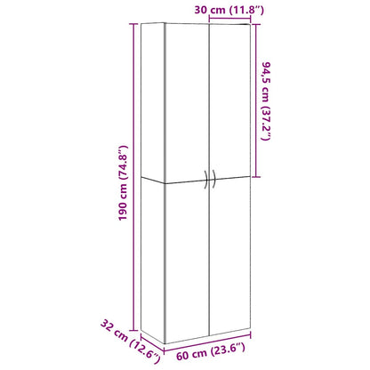 Highboard Artisan Eg 60x32x190 cm Træmateriale