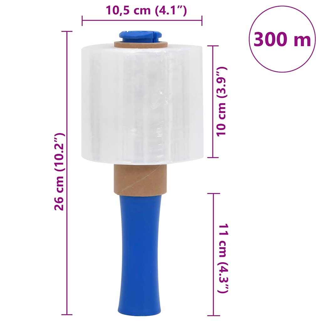 Stretchfolien 10 Stk. Transparent 23 μm 10 cm x 300 m