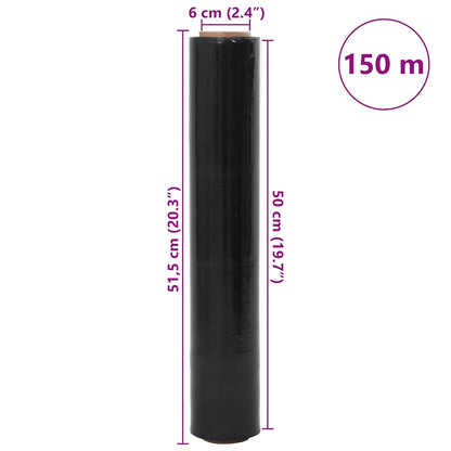 Stretchfolie 2 Stk. Schwarz 17 μm 50 cm x 150 m