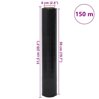 Stretchfolie 2 Stk. Schwarz 23 μm 50 cm x 150 m