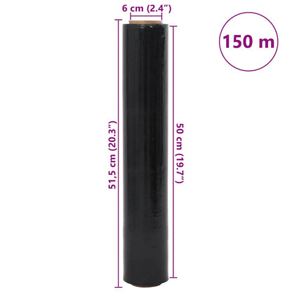 Stretchfolie 6 Stk. Schwarz 23 μm 50 cm x 150 m