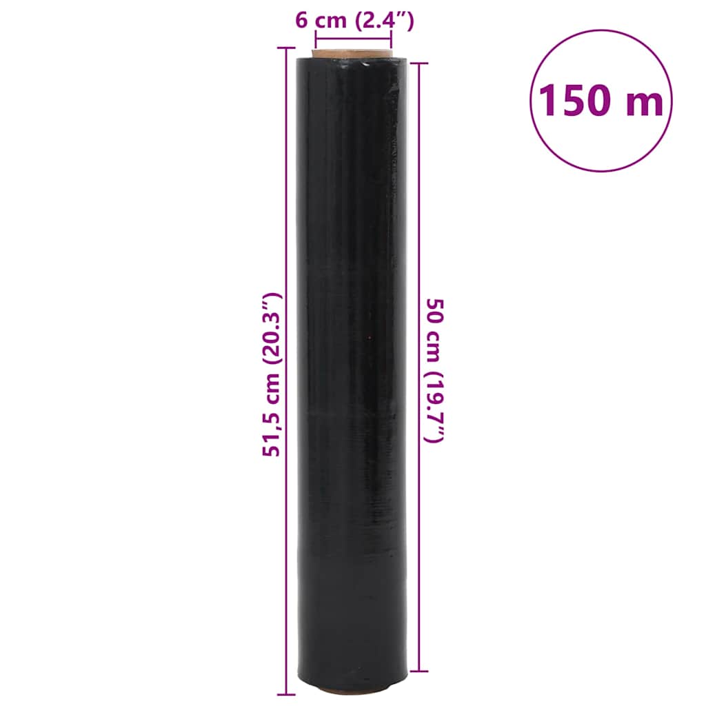 Stretchfolie 6 Stk. Schwarz 30 μm 50 cm x 150 m