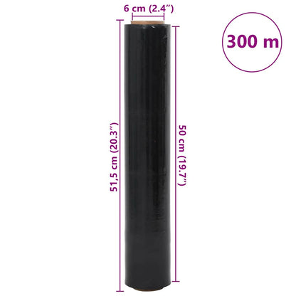 Stretchfolie 6 Stk. Schwarz 30 μm 50 cm x 300 m