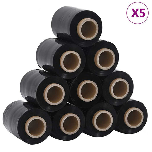 Stretchfolien 50 Stk. Schwarz 23 μm 10 cm x 150 m