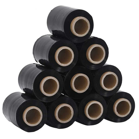 Stretchfolien 10 Stk. Schwarz 23 μm 10 cm x 300 m