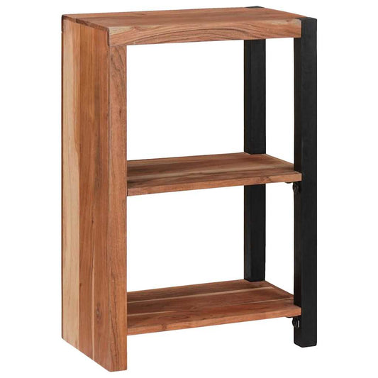 Bücherregal Braun, Schwarz 50 x 30 x 75 cm Massives Akazienholz