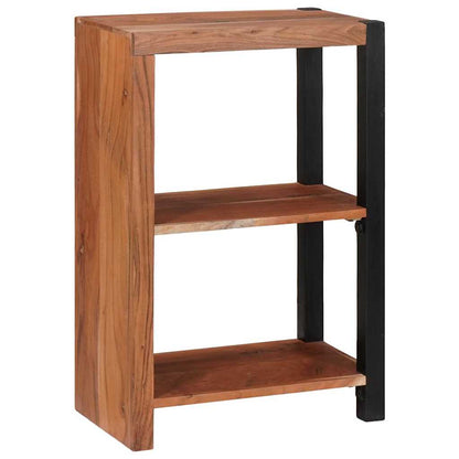 Bücherregal Braun, Schwarz 50 x 30 x 75 cm Massives Akazienholz