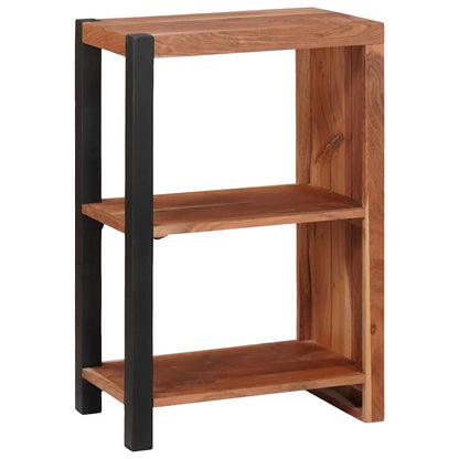 Bücherregal Braun, Schwarz 50 x 30 x 75 cm Massives Akazienholz