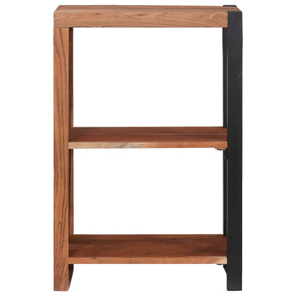 Bücherregal Braun, Schwarz 50 x 30 x 75 cm Massives Akazienholz