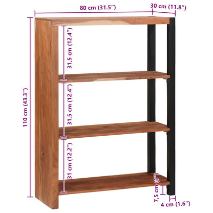 Bücherregal Braun, Schwarz 80 x 30 x 110 cm