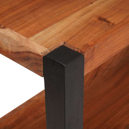 Bücherregal Braun, Schwarz 80 x 30 x 75 cm Massives Akazienholz