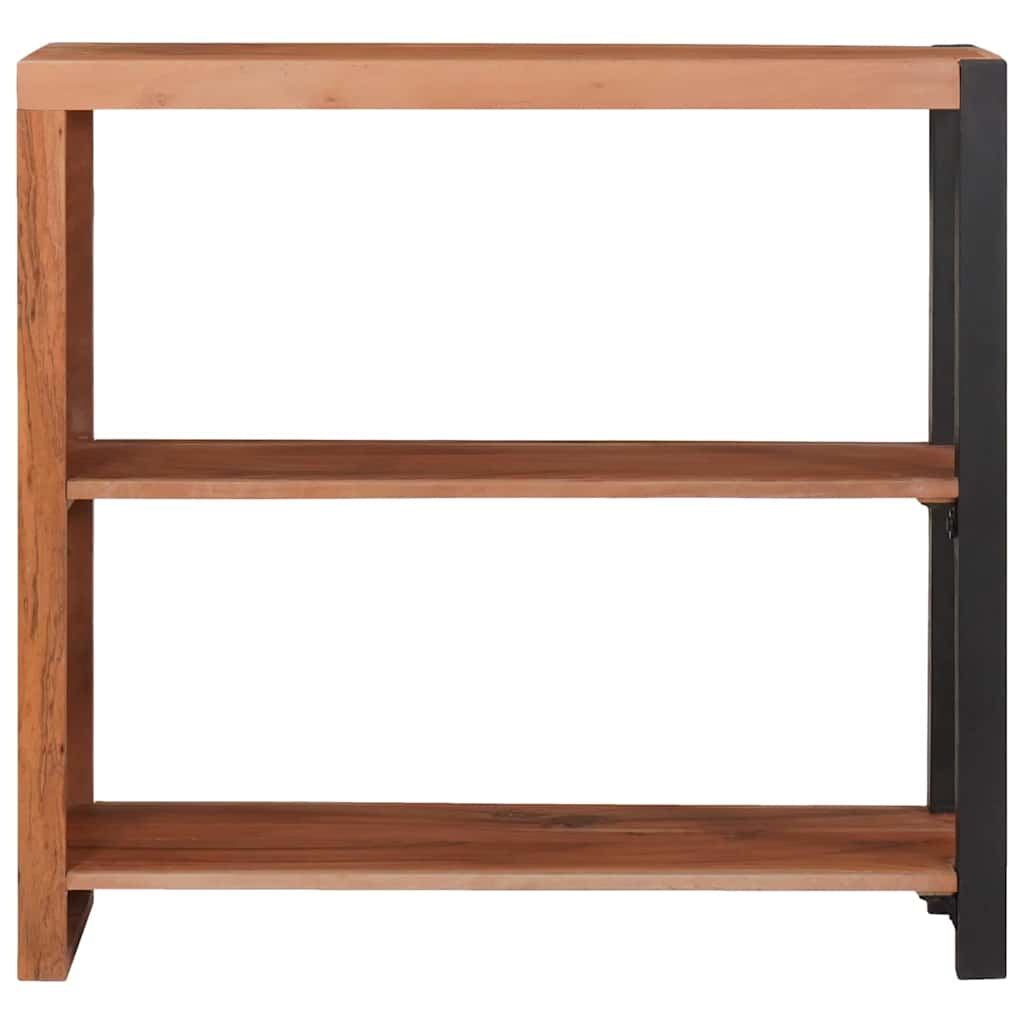Bücherregal Braun, Schwarz 80 x 30 x 75 cm Massives Akazienholz