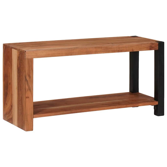 Bücherregal Braun, Schwarz 80 x 30 x 40 cm Massives Akazienholz