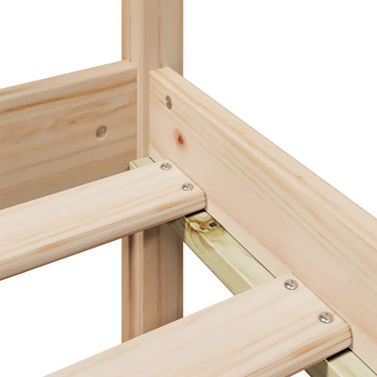 Massivholzbett mit Regal ohne Matratze 100x200 cm Kiefer