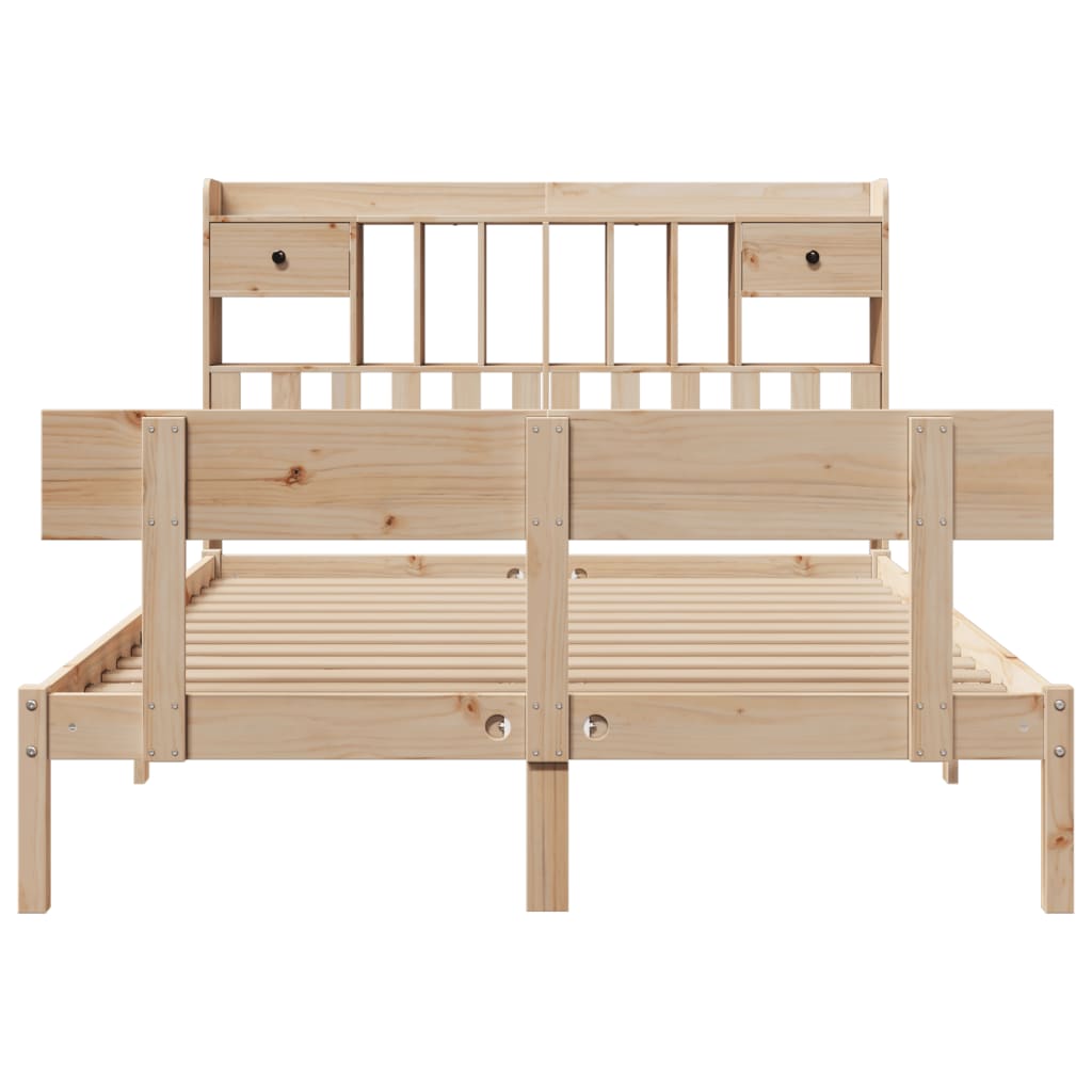 Massivholzbett mit Regal ohne Matratze 150x200 cm Kiefernholz