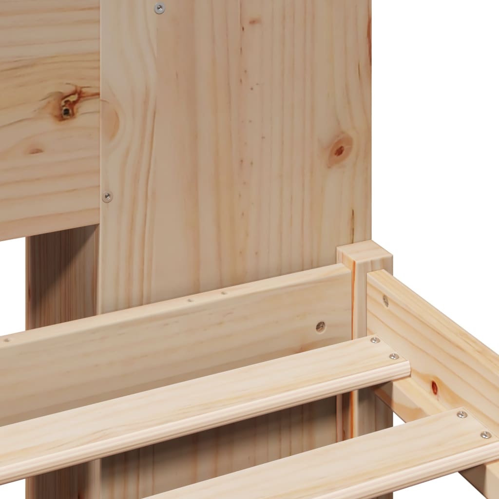 Massivholzbett mit Regal ohne Matratze 135x190 cm Kiefernholz