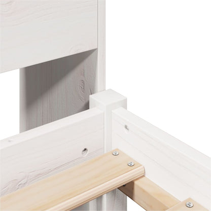 Massivholzbett mit Regal ohne Matratze Weiß 75x190 cm Kiefer