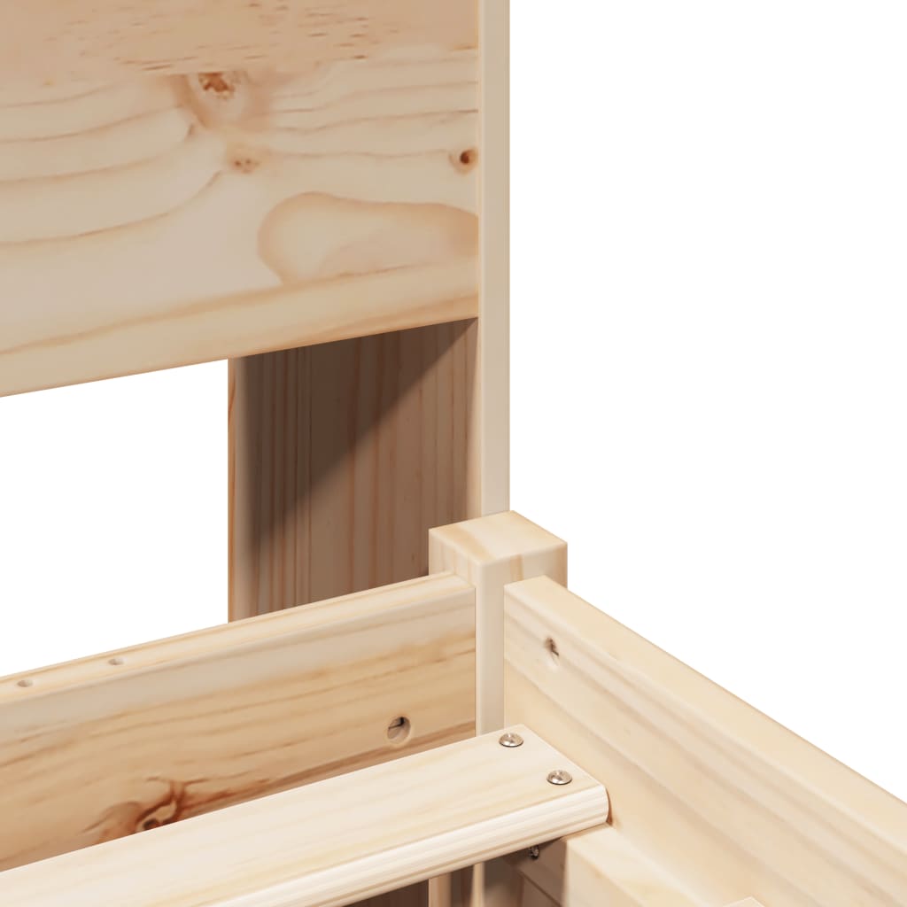 Massivholzbett mit Regal ohne Matratze 90x200 cm Kiefernholz