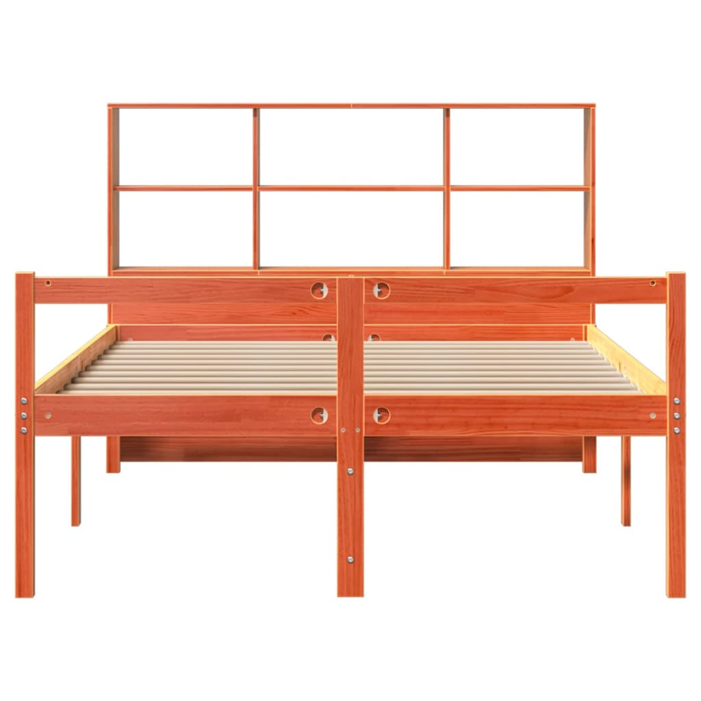 Massivholzbett ohne Matratze Wachsbraun 135x190 cm Massivholz