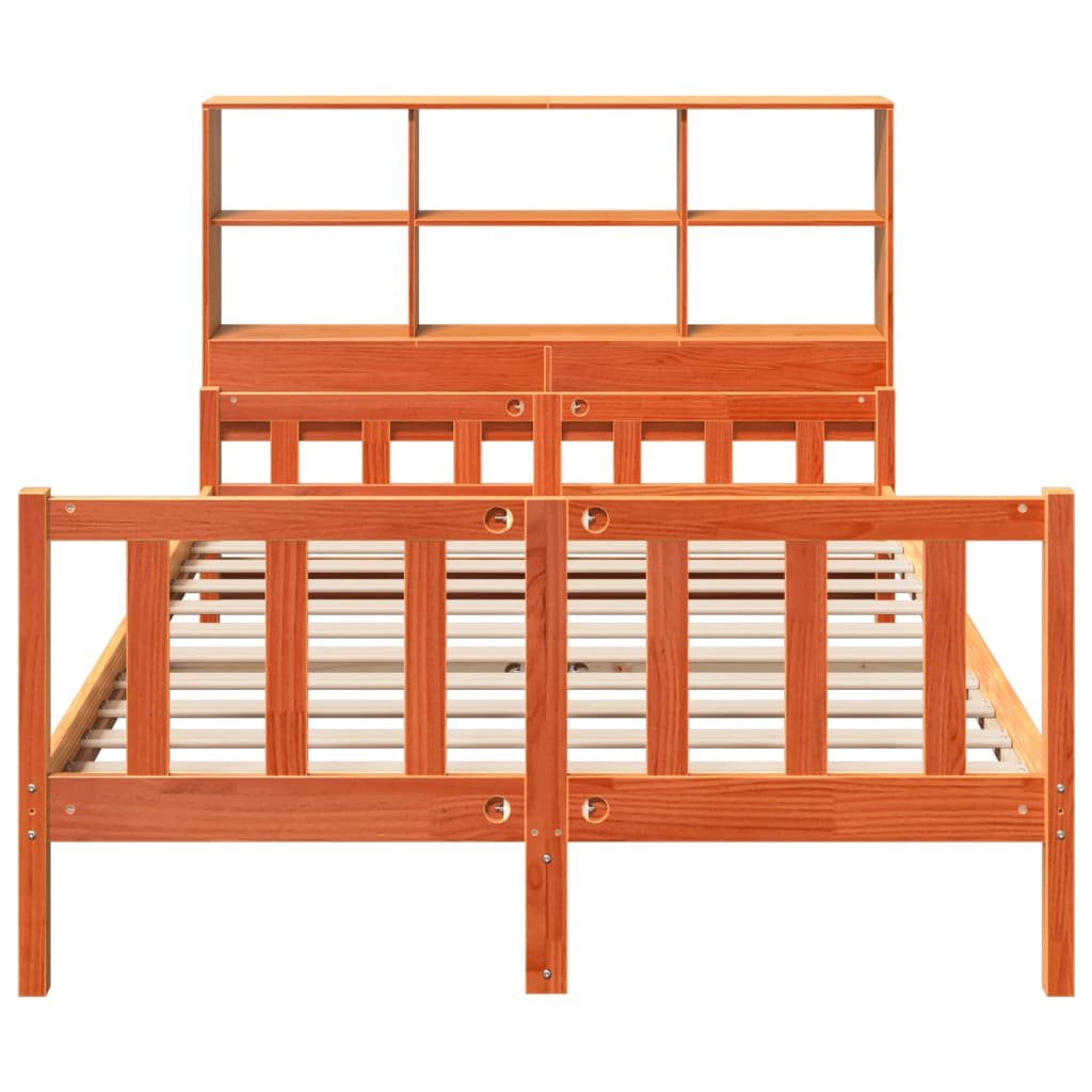 Massivholzbett ohne Matratze Wachsbraun 160x200 cm Massivholz