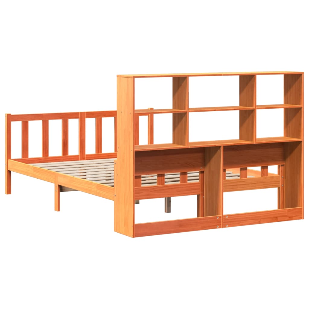 Massivholzbett ohne Matratze Wachsbraun 160x200 cm Massivholz