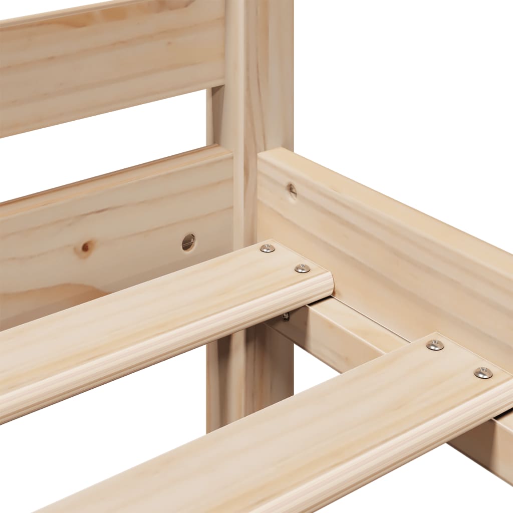 Massivholzbett mit Regal ohne Matratze 200x200 cm Kiefernholz