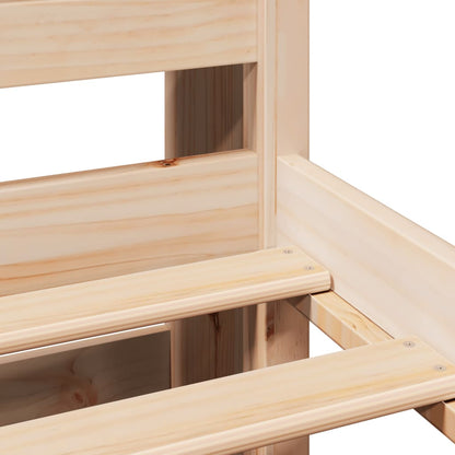 Massivholzbett mit Regal ohne Matratze 135x190 cm Kiefer