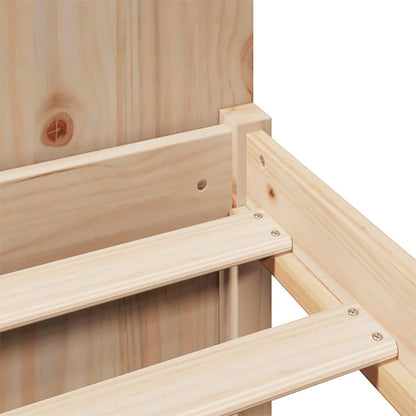 Massivholzbett mit Regal ohne Matratze 135x190 cm Kiefernholz