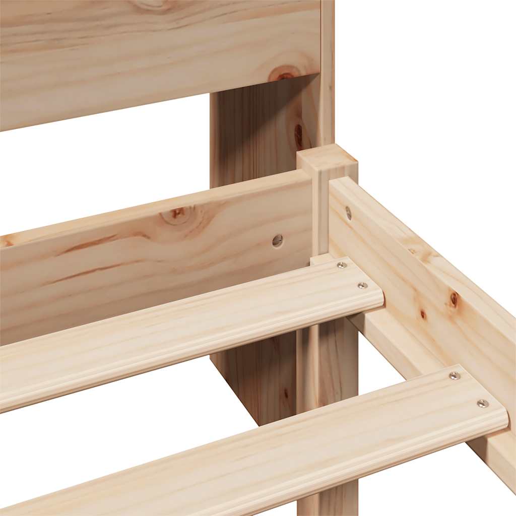 Massivholzbett mit Regal ohne Matratze 90x190 cm Kiefernholz