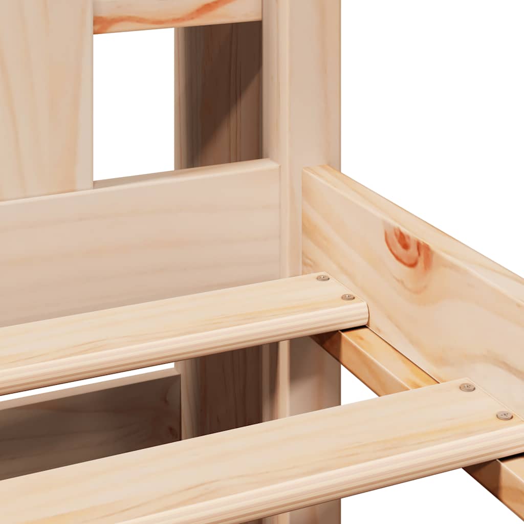 Massivholzbett mit Regal ohne Matratze 90x190 cm Kiefer