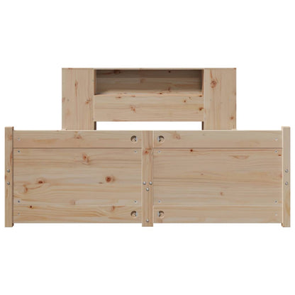 Massivholzbett mit Regal ohne Matratze 140x190 cm Kiefer