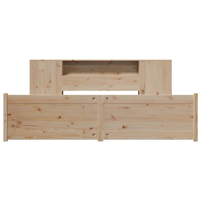 Massivholzbett mit Regal ohne Matratze 200x200 cm Kiefer