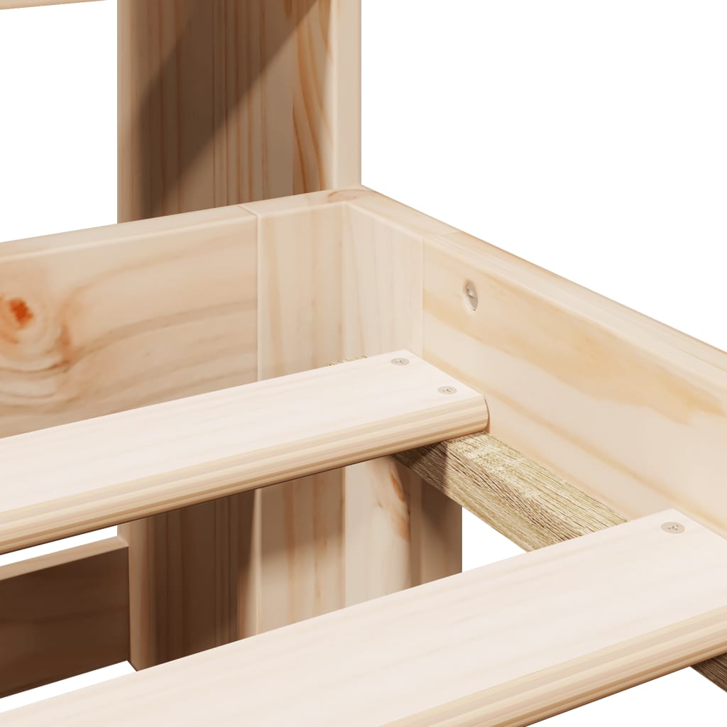 Massivholzbett mit Regal ohne Matratze 140x200 cm Kiefer