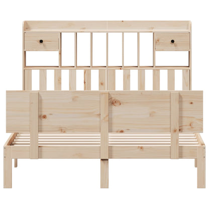 Massivholzbett mit Regal ohne Matratze 160x200 cm Kiefer