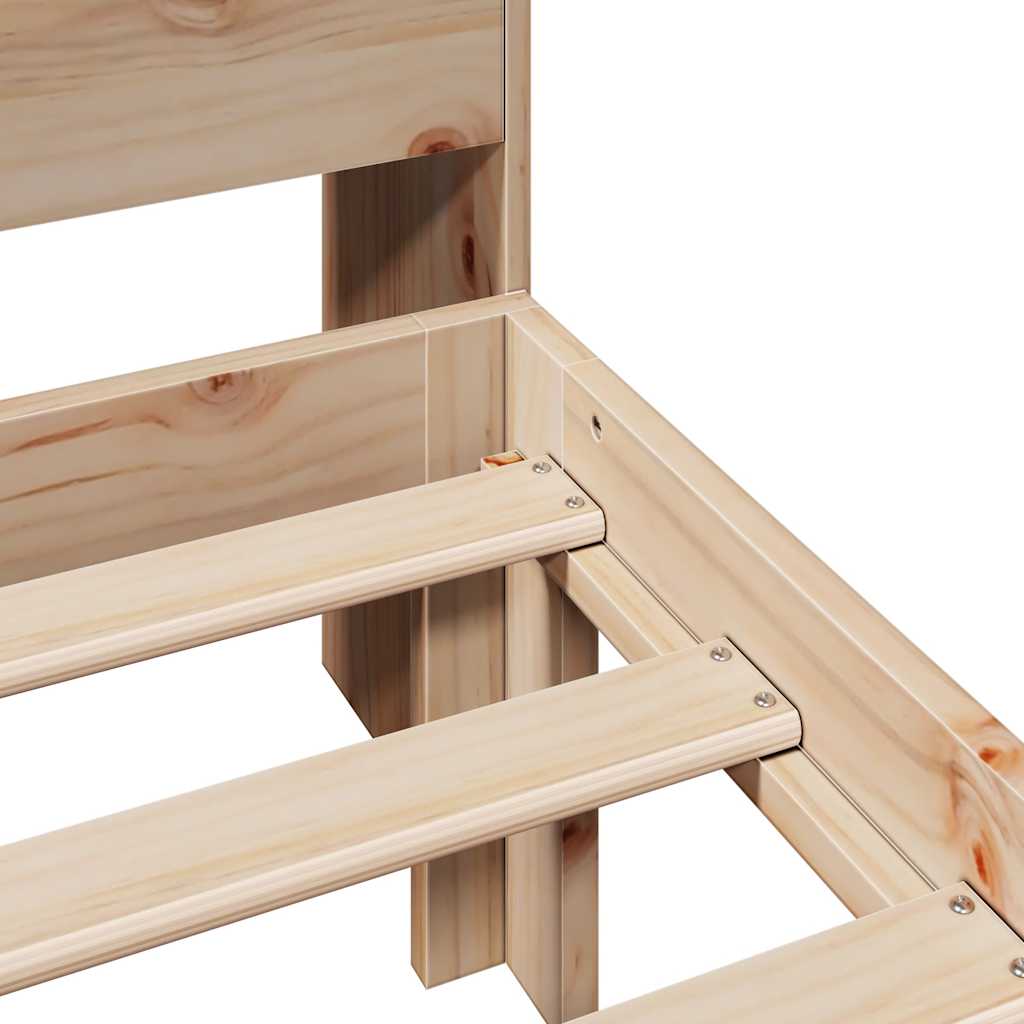 Massivholzbett mit Regal ohne Matratze 90x190 cm Kiefer