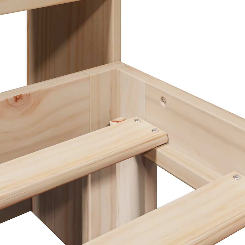 Massivholzbett mit Regal ohne Matratze 90x190 cm Kiefer