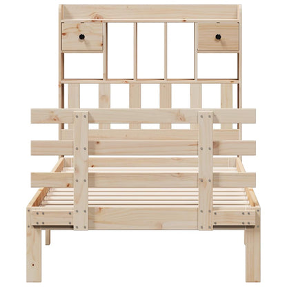 Bücherregalbett ohne Matratze 75x190 cm Massivholz Kiefer